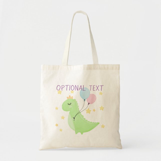 Dinosaur with Balloons  Tote Bag (Front)