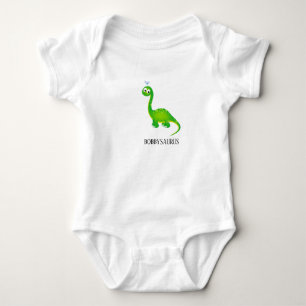 Dinosaur with Birdie and Child's Name Baby Bodysuit