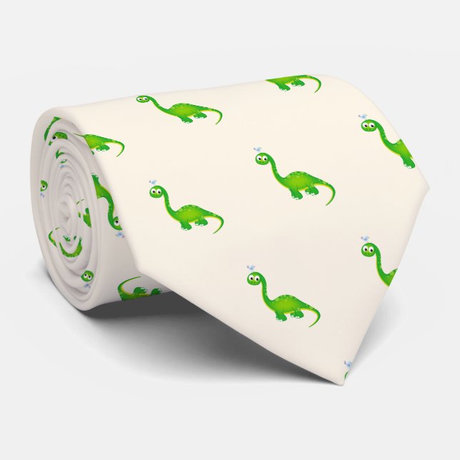 Dinosaur with Birdie on Top Tie (Rolled)