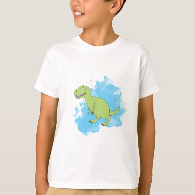 Dinosaur with Blue Paint T-Shirt (Front)