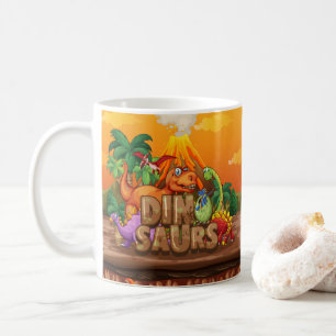 Dinosaur with Colorful Prehistoric• Fun Kids dino Coffee Mug