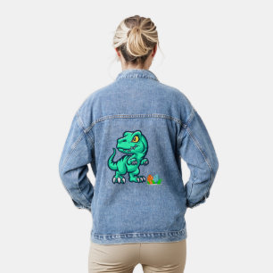 dinosaur with eggs denim jacket