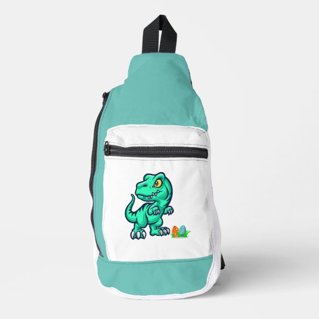 dinosaur with eggs sling bag (Front)