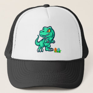 dinosaur with eggs trucker hat