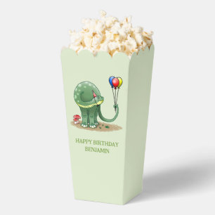 Dinosaur with Three Balloons Popcorn Favour Box