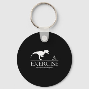 Dinosaur Workout Fun Gifts Store Co. Exercise Moti Key Ring