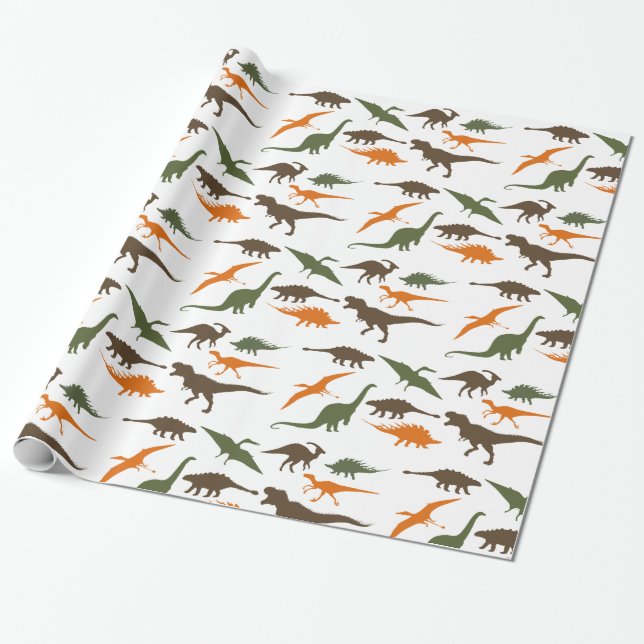 Dinosaur Wrapping paper (Unrolled)
