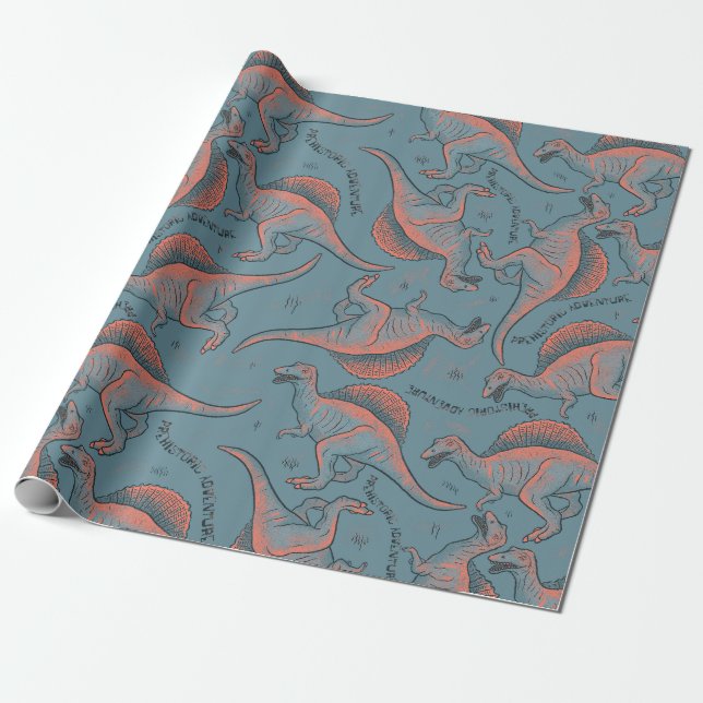 Dinosaur Wrapping paper (Unrolled)