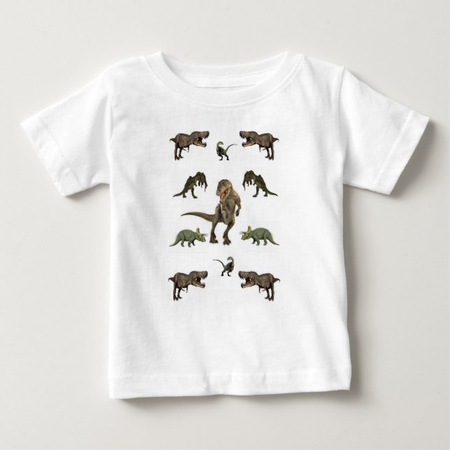 Dinosaur Wrapping Paper Baby T-Shirt (Front)