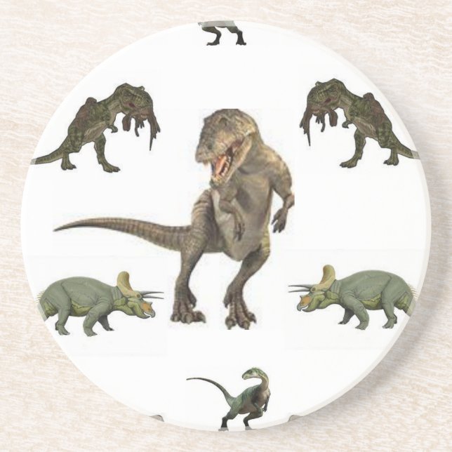 Dinosaur Wrapping Paper Coaster (Front)