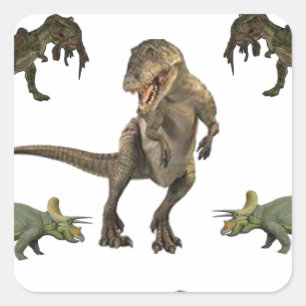 Dinosaur Wrapping Paper Square Sticker