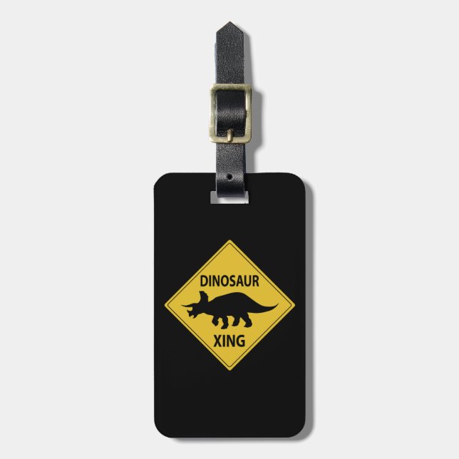 Dinosaur Xing Luggage Tag (Front Vertical)