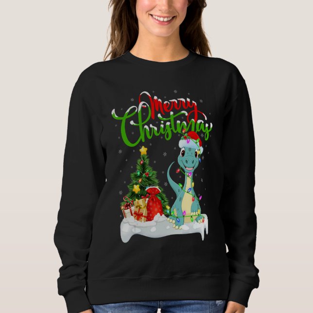 Dinosaur   Xmas Decorations Santa Dinosaur Christm Sweatshirt (Front)