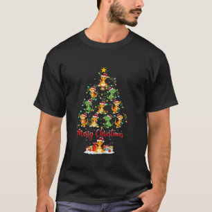Dinosaur Xmas Lighting Santa Dinosaur Christmas Tr T-Shirt