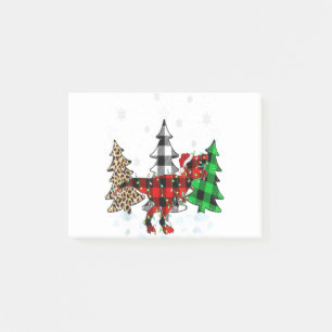 Dinosaur Xmas Tree Buffalo Plaid Trex Dinosaur Chr Post-it Notes