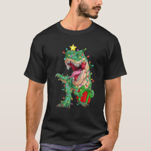 Dinosaur Xmas Tree Lights Tree Rex Christmas Pajam T-Shirt