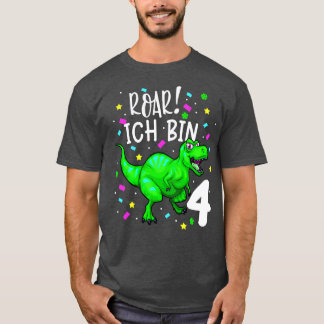 Dinosaurier Kinder 4 Geburtstag Dino TRex Jungen T-Shirt