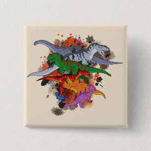 Dinosaurs 15 Cm Square Badge