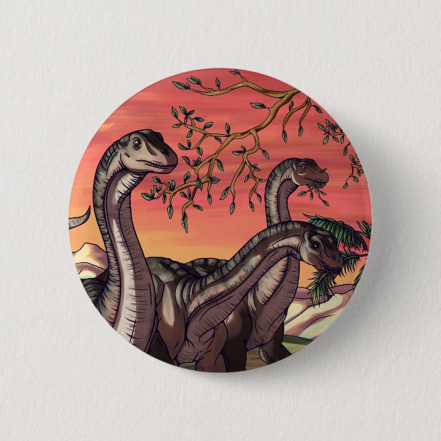 Dinosaurs at Dusk 6 Cm Round Badge (Front)