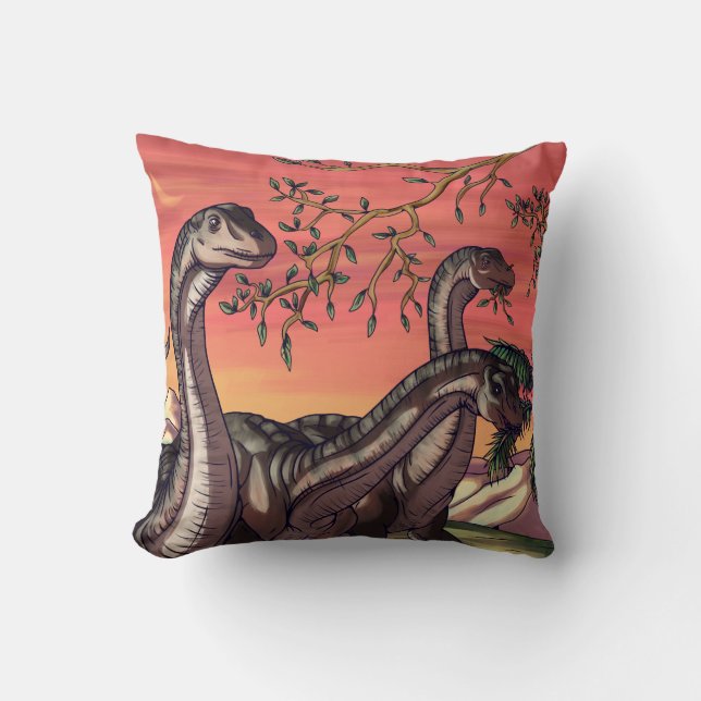Dinosaurs at Dusk Cushion (Front)