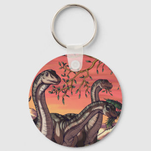 Dinosaurs at Dusk Key Ring