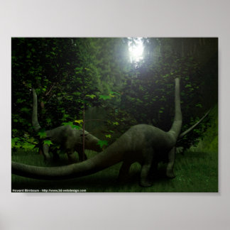 Dinosaurs at lunch poster