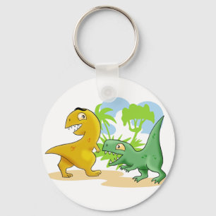 Dinosaurs at Play Key Ring