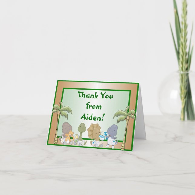 Dinosaurs Babies Thank You Note Card (Front)