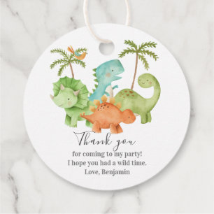 Dinosaurs Baby Shower Birthday Circle Favour Tags
