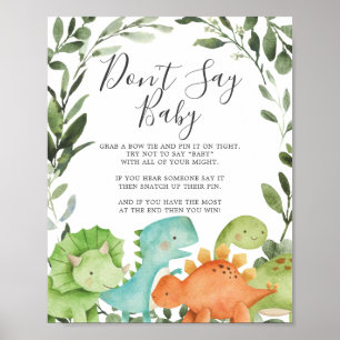 Dinosaurs Baby Shower Don't Say Baby Sign