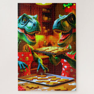 Dinosaurs baking gingerbread cookies jigsaw puzzle