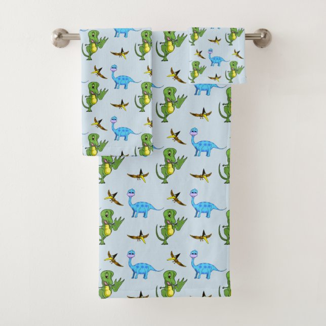 Dinosaurs Bathroom Towel Set (Insitu)