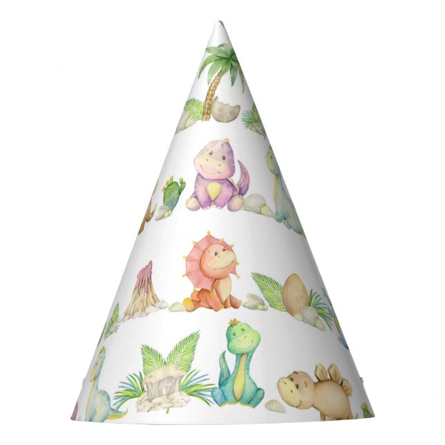 Dinosaurs Birthday Party Baby Shower Hat (Front)