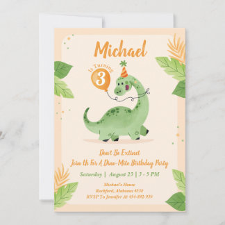 Dinosaurs Birthday Party Invitation | Dino Party