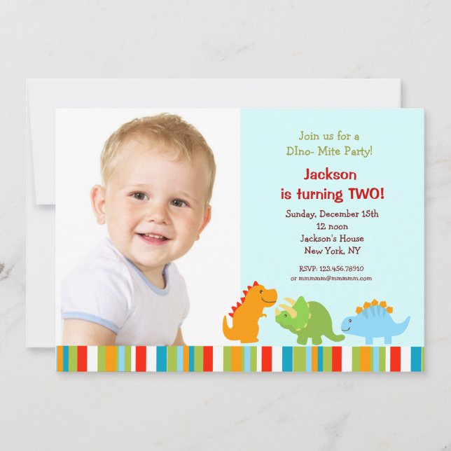 Dinosaurs Birthday Party Invitations (Front)