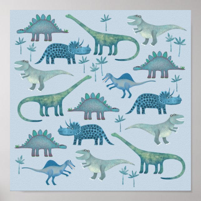 Dinosaurs Blue Poster (Front)