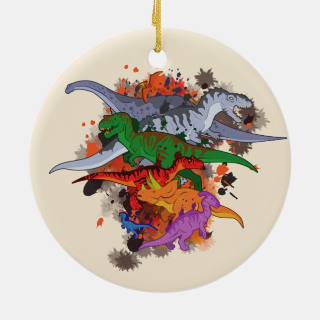 Dinosaurs Ceramic Tree Decoration (Back)