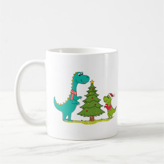 Dinosaurs Christmas Celebrating Coffee Mug