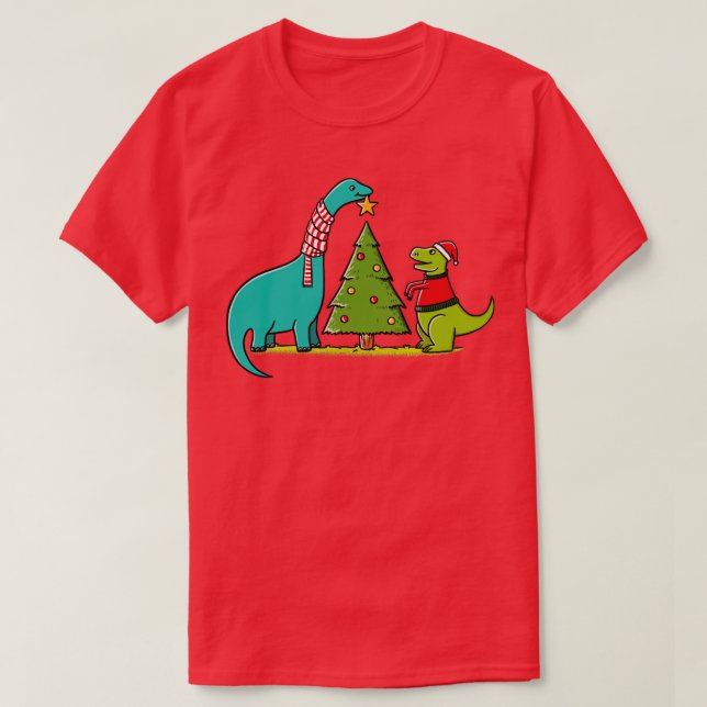 Dinosaurs Christmas T-Shirt (Design Front)