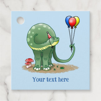 Dinosaur's Colourful Balloons Favour Tags