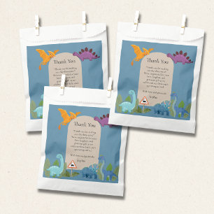 Dinosaurs Crossing, T-rex Baby Shower Favour Bag