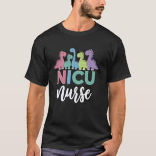 Dinosaurs Cute NICU Nurse Pastel Funny Dino Neonat T-Shirt