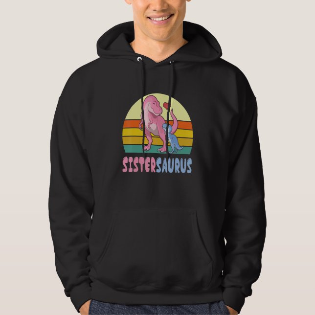 Dinosaurs Dancing Together Happy To Me Brother Sis Hoodie (Front)