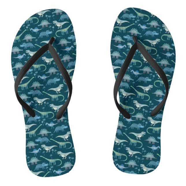 Dinosaurs Dark Pattern Thongs (Footbed)