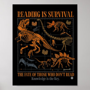 Dinosaurs didn't read funny teacher gift classroom poster
