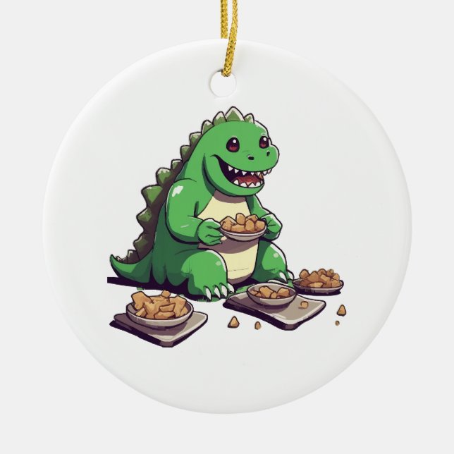 Dinosaurs diet tomorrow ceramic ornament (Front)
