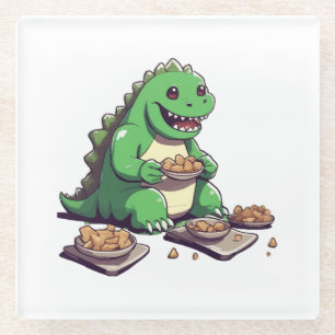 Dinosaurs diet tomorrow glass coaster