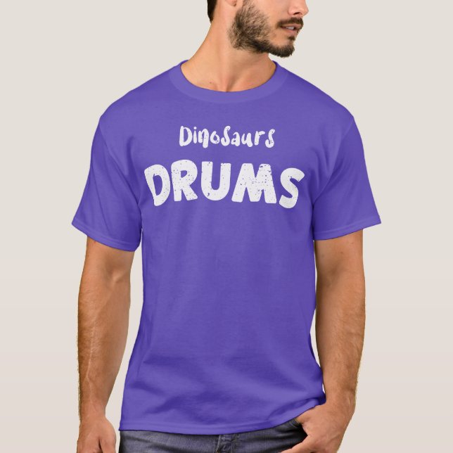 Dinosaurs Drums Music T-Shirt (Front)