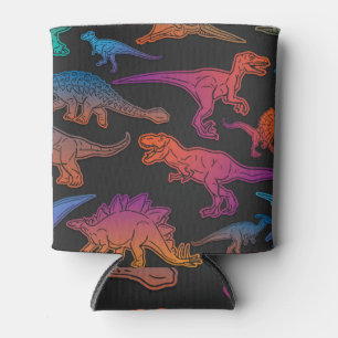 Dinosaurs emoji, prehistoric animals background. can cooler