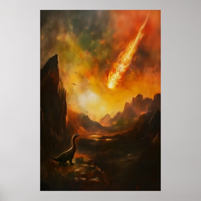 Dinosaurs End Vintage Poster Dark Academia (Front)
